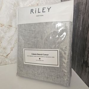 Riley Long Staple Euroflax Belgian Linen King Duvet Cover and 2 King Shams